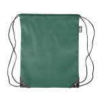 Mochila de cordas em poliéster com cantos e cordas pretas cor verde primeira vista