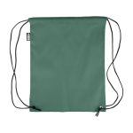 Mochila de cordas em poliéster com cantos e cordas pretas cor verde segunda vista