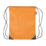 Mochila de cordas em poliéster com cantos e cordas pretas cor cor-de-laranja primeira vista