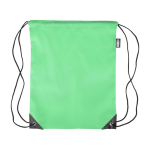 Mochila de cordas em poliéster com cantos e cordas pretas cor verde-claro primeira vista
