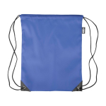 Mochila de cordas em poliéster com cantos e cordas pretas cor azul ultramarino primeira vista