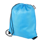 Mochila de cordas em poliéster com cantos e cordas pretas primeira vista