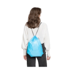 Mochila de cordas em poliéster com cantos e cordas pretas segunda vista