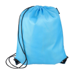 Mochila de cordas em poliéster com cantos e cordas pretas quarta vista