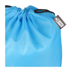 Mochila de cordas em poliéster com cantos e cordas pretas quinta vista