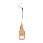 Abre-garrafas de cortiça em forma de garrafa com cordão para pendurar cor castanho primeira vista