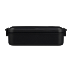 Lancheira de plástico apta para micro-ondas com fecho de encaixe 800ml cor preto primeira vista