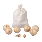 Jogo de petanca com bolas de madeira em saco de algodão primeira vista