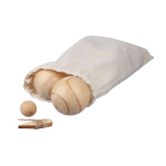 Jogo de petanca com bolas de madeira em saco de algodão terceira vista