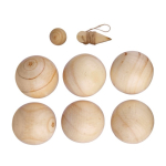 Jogo de petanca com bolas de madeira em saco de algodão quinta vista