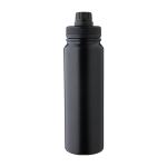 Garrafa de inox de parede dupla com tampa suporte de telemóvel 800ml cor preto primeira vista