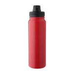 Garrafa de inox de parede dupla com tampa suporte de telemóvel 800ml cor vermelho primeira vista