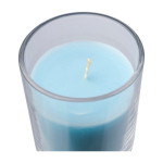 Vela com aroma a baunilha em frasco de vidro com tampa de bambu quinta vista
