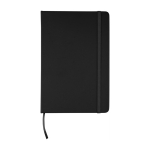 Caderno de capa dura RPET com tudo a condizer e folhas pautadas A5 cor preto primeira vista