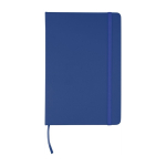 Caderno de capa dura RPET com tudo a condizer e folhas pautadas A5 cor azul primeira vista
