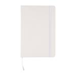 Caderno de capa dura RPET com tudo a condizer e folhas pautadas A5 cor branco primeira vista