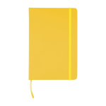 Caderno de capa dura RPET com tudo a condizer e folhas pautadas A5 cor amarelo primeira vista
