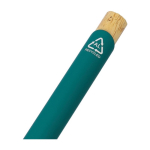 Caneta de alumínio reciclado com botão de bambu tinta azul segunda vista