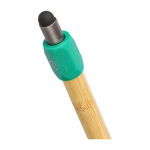 Caneta tátil de bambu com spinner na parte superior tinta azul quarta vista