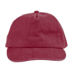 Boné de 5 painéis em várias cores com efeito lavado 240 g/m2 cor bordeaux primeira vista