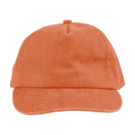 Boné de 5 painéis em várias cores com efeito lavado 240 g/m2 cor cor-de-laranja primeira vista
