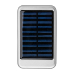 Bateria externa solar de alumínio com bordas coloridas 4.000 mAh cor prateado primeira vista