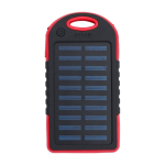 Bateria externa solar com lanterna lateral 4.000 mAh cor vermelho primeira vista