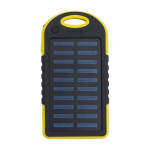 Bateria externa solar com lanterna lateral 4.000 mAh cor amarelo primeira vista