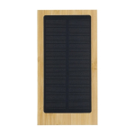 Bateria externa solar em bambu com indicador luminoso 10.000 mAh cor castanho primeira vista