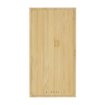 Bateria externa solar em bambu com indicador luminoso 10.000 mAh terceira vista