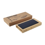 Bateria externa solar em bambu com indicador luminoso 10.000 mAh sexta vista