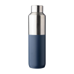 Garrafa de aço inoxidável reciclado com tampa prateada 600ml cor azul primeira vista