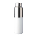 Garrafa de aço inoxidável reciclado com tampa prateada 600ml cor branco primeira vista