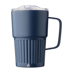 Copo take away de aço inoxidável reciclado com asa 450ml cor azul primeira vista