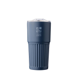 Copo de aço inoxidável reciclado com fecho deslizante 500ml cor azul vista principal