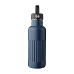 Garrafa de aço inoxidável reciclado com tampa e pega 500ml cor azul segunda vista