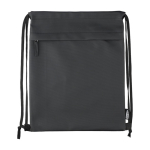 Mochila de cordas repelente à água com bolso frontal cor preto primeira vista