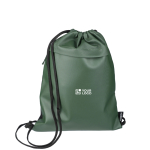 Mochila de cordas repelente à água com bolso frontal cor verde vista principal