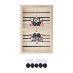 Jogo de hóquei de mesa rápido em madeira com 10 peças redondas segunda vista