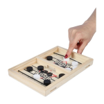 Jogo de hóquei de mesa rápido em madeira com 10 peças redondas quarta vista