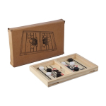 Jogo de hóquei de mesa rápido em madeira com 10 peças redondas oitava vista