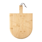 Tábua de pizza em bambu com guias de corte, cortador e espátula terceira vista