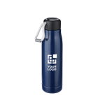 Garrafa antifugas de aço inoxidável com pega de cordão 500 ml cor azul vista principal