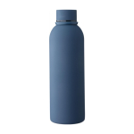 Garrafa de aço inoxidável reciclado com revestimento em borracha 500ml cor azul primeira vista