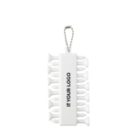 Conjunto de 12 tees de golfe em plástico reciclado com cordão metálico cor branco vista principal