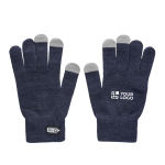 Luvas de inverno em RPET com 3 dedos para uso em ecrãs tácteis cor azul vista principal