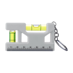 Porta-chaves com duplo nível de bolha, régua de 7 cm e base magnética cor branco primeira vista