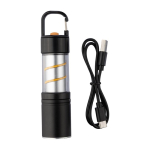 Lanterna COB de alumínio com 3 funções de luz e mosquetão segunda vista