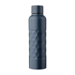 Garrafa de aço inoxidável com textura geométrica 800ml cor azul primeira vista