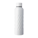 Garrafa de aço inoxidável com textura geométrica 800ml cor branco primeira vista